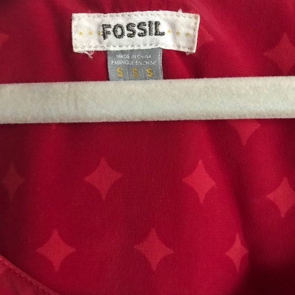 Fossil Red Silk Diamond Dot Dress - Picture 6 of 7